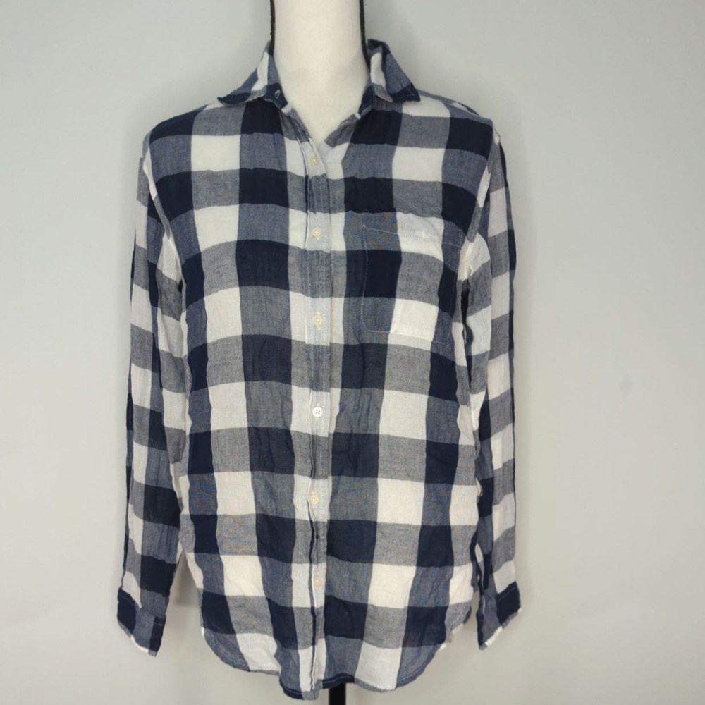 Denim & Supply Ralph Lauren Blue Buffalo Plaid Cotton Button-Down Shirt Size S